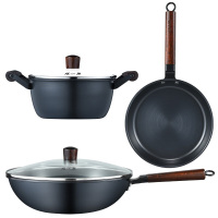 张小泉三件套受热均匀古风系列精铁锅具三件套C35490100