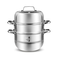 张小泉蒸锅28cm真材实料不易变型爱家复底三层蒸锅C35200100
