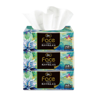 洁柔抽纸艺术油画系列干湿两用纸面巾纸80抽3包BR128-04