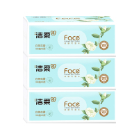 洁柔抽纸白茶花香柔韧密实亲肤纸巾100抽3包PR251-20R