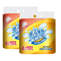 清风厨房纸巾卷筒式厨房纸加厚柔韧纸巾55段8卷B834SE