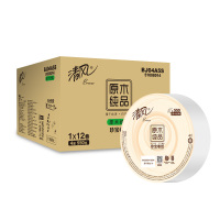 清风大盘纸珍宝卷纸原木纯品平纹纸巾550g4卷BJ04A5S