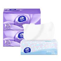 维达抽纸棉韧压花立体V2866A+V2616细韧优雅小雏菊面巾纸3包