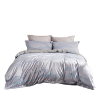 罗莱四件套纯棉床单被罩枕套提花黛烟雨眠床上用品230*250cm