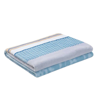 罗莱绒毯清爽柔软保暖透气法兰绒牛奶临风听海蓝色150×200cm