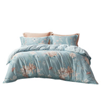 富安娜床品纯棉四件套北欧风金蕊玉露床单*1被罩*1枕套*2