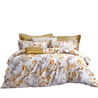 富安娜床品纯棉四件套波西米亚风花容月貌床单*1被罩*1枕套*2