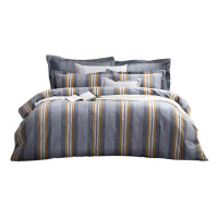 富安娜床品纯棉四件套简约风莫格利床单*1被罩*1枕套*2