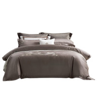 富安娜床品周年纪念款四件套奢华轻奢湖畔风荷床单*1被罩*1枕套*2