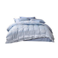 富安娜床品素提四件套简约风格尔尼卡床单*1被罩*1枕套*2