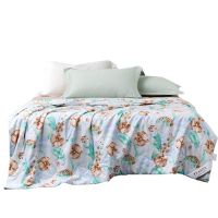 富安娜床品印花蚕丝被兰郁馨香轻柔贴身原生小野芯203*229cm