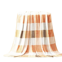 富安娜法兰绒毯甜橙时光舒柔亲肤手感细腻柔暖100*140cm