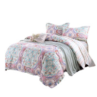 富安娜床品北欧假期四件套几何图案被套*1床单*1枕套*2