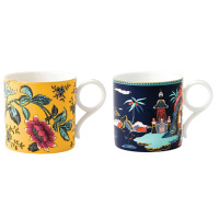 WEDGWOOD马克杯漫游美境马克对杯蓝黄270ml*2
