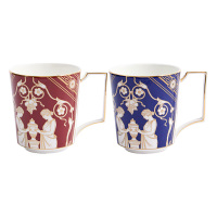 WEDGWOOD马克杯文艺复兴马克对杯蓝红300ml*2