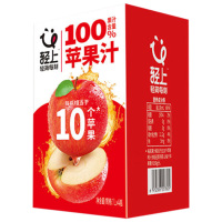 轻上苹果汁100%原汁满满果味酸甜爽口大瓶轻盈0压力1L*4瓶
