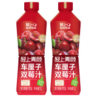 轻上车厘子双莓汁果味浓郁酸甜清爽果香馥郁大瓶安心畅饮1L*2瓶