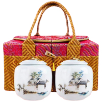 润虎茶叶礼盒特级滇红宝塔藤编滇红宝塔360g