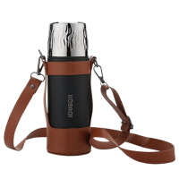 康巴赫保温杯450ml背带双饮保温杯墨黑LPB45B02
