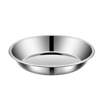 美厨盘碟22cm加宽加深加厚316L不锈钢餐具MCWA1748