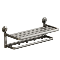 太力毛巾架吸盘浴室墙上置物架壁挂太空铝卫生间毛巾挂浴巾架1个装