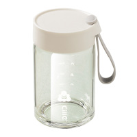 希乐水杯350ml玻璃杯带盖家用耐高温便携牛奶豆浆2382奶酪黄