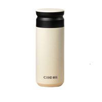 希乐保温杯400ml陶瓷内胆车载茶杯XB-24134奶白