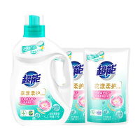 超能洗衣液柔软无刺激花漾柔护洗衣液1kg+500g*2袋