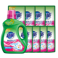 超能洗衣液栀子花香焕彩新生双离子洗衣液1.5kg+500g*8袋