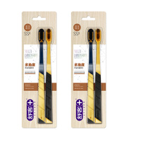 舒客牙刷多维炭金炫洁专效细软毛宽头温和清洁2支装*2盒