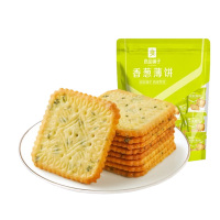 良品铺子饼干休闲零食小吃喷香葱油薄脆香脆不腻香葱薄饼300g