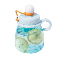 希乐水杯930ml大容量便携吸管泡茶大肚杯XL-2411淑薄蓝