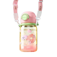 希乐水杯600ml大容量塑料吸管杯XL-2534-600可爱粉