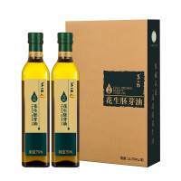 第一坊花生油冷榨胚芽低油烟清透纯净无杂质礼盒装750ml*2