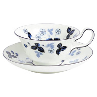 WEDGWOOD茶杯碟组177ml野草莓墨蓝1072182