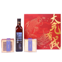 克莉娜食品礼盒亚麻籽油500ml+长白山红参片10g+长白山西洋参10g