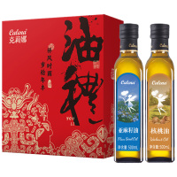 克莉娜粮油礼盒一级冷榨组合装亚麻籽油500ml+核桃油500ml