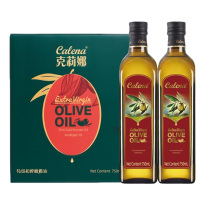 克莉娜橄榄油特级初榨物理冷榨进口凉拌礼盒装750ml*2瓶