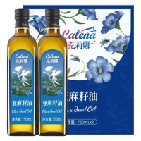 克莉娜亚麻籽油物理冷榨热炒香醇冷烹清爽礼盒装750ml*2瓶