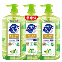 超能洗洁精果蔬奶瓶安心洗离子去油(柠檬护手)1kg*3瓶