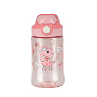 杯具熊塑料杯400ml长颈鹿鸭嘴吸管杯系列XY008-400