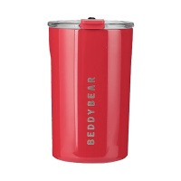 杯具熊保温杯430ml珊瑚红咖啡随手杯系列TT352-430