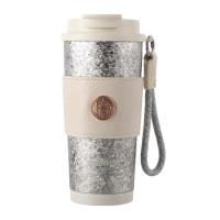 杯具熊保温杯485ml星云银心钛咖啡杯系列TT406-485