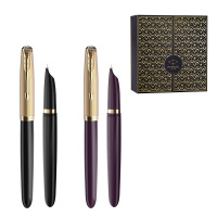 派克钢笔书写流畅握感舒适51肯尼斯金夹马尔林金夹墨水笔豪华礼盒