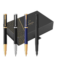 派克钢笔精英精致蓝金夹睿智黑金夹酷睿黑黑夹睿智黑白夹墨水笔23真皮笔套礼盒
