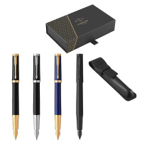 派克圆珠笔书写顺滑精英系列宝珠笔23真皮笔套礼盒(颜色随机)