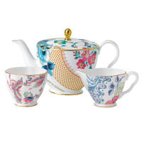 WEDGWOOD茶具套装3件套花间舞蝶壶糖奶40003932