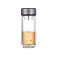 果兹玻璃杯280ml高硼硅玻璃不锈钢茶隔硅胶圈GZ-S77