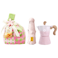 果兹摩卡壶套装150ml伞228g一路繁花悦己GZ-FH007带