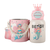 杯具熊保温杯600ml带吸管大容量皇冠美人鱼RT111-600